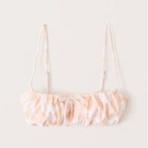 NWT! Abercrombie & Fitch Cinched Bralette Swim Top ORANGE PRINT XL